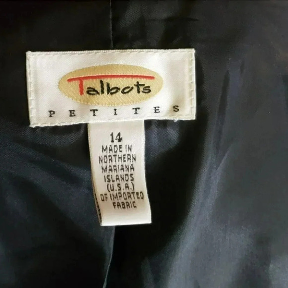 Talbots 14P black/white/red career plaid 4 button blazer Old Money Preppy Y2K - Picture 5 of 5